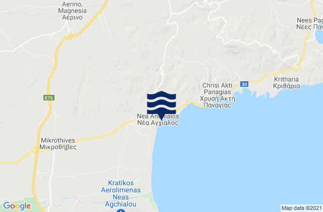 Mapa de mareas Néa Anchiálos, Greece