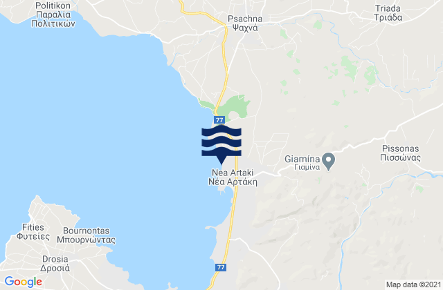 Mapa de mareas Néa Artáki, Greece