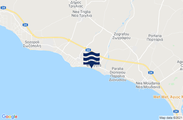 Mapa de mareas Néa Flogitá, Greece