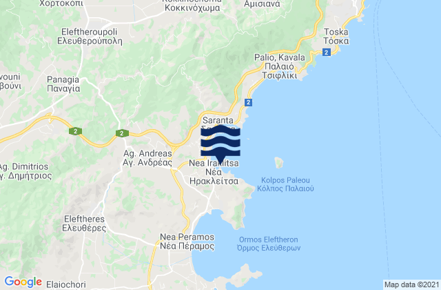 Mapa de mareas Néa Iraklítsa, Greece