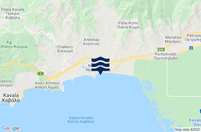 Mapa de mareas Néa Karváli, Greece