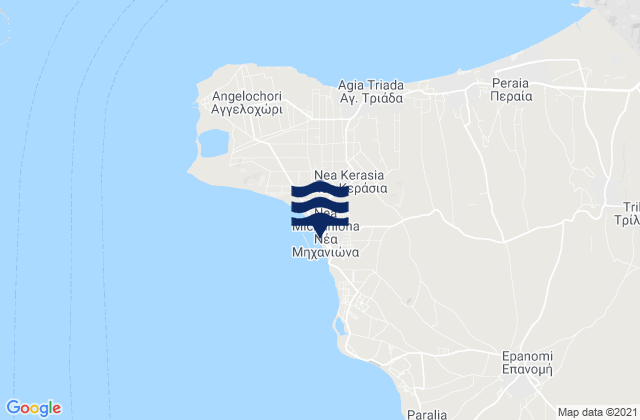 Mapa de mareas Néa Michanióna, Greece