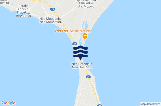 Mapa de mareas Néa Poteídaia, Greece
