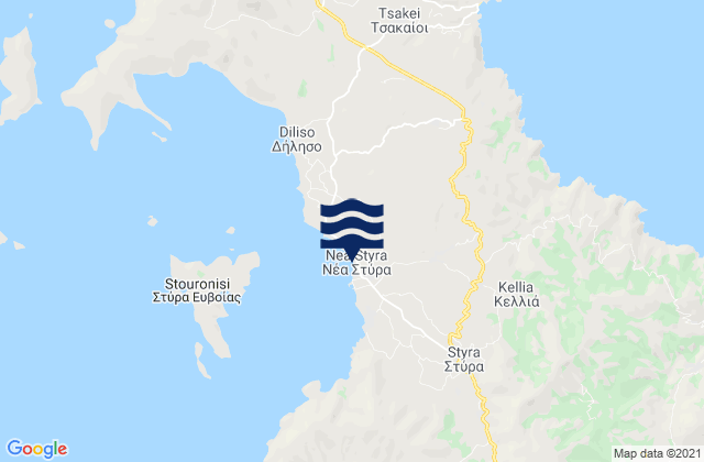 Mapa de mareas Néa Stíra, Greece
