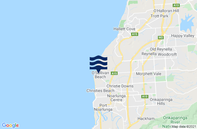Mapa de mareas OSullivan Beach, Australia