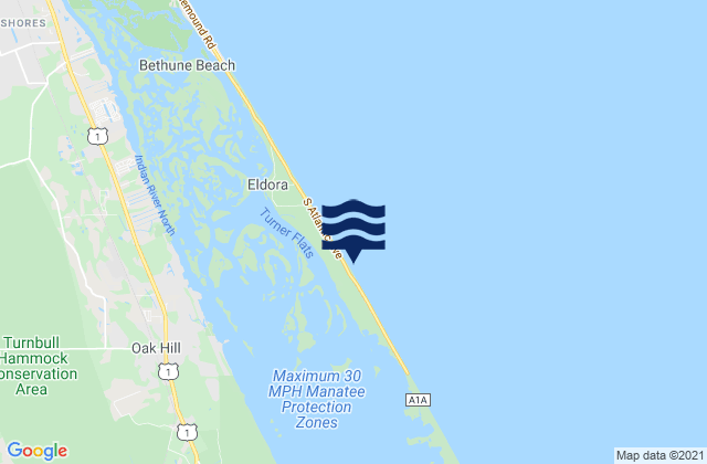 Mapa de mareas Oak Hill Mosquito Lagoon, United States
