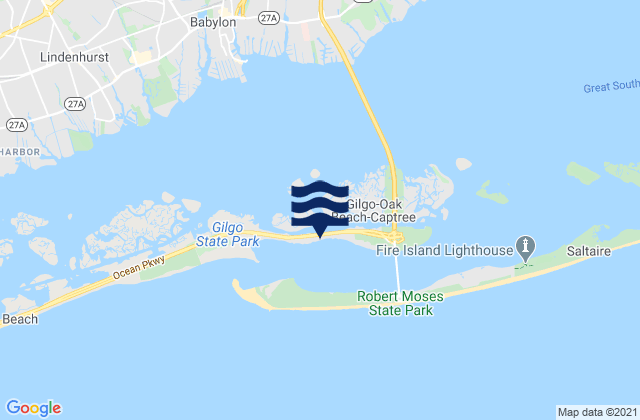 Mapa de mareas Oakbeach, Long Island, United States