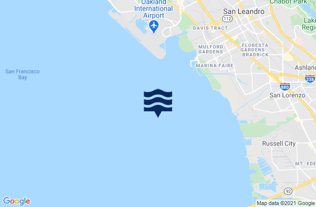 Mapa de mareas Oakland Airport SW, United States