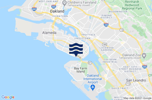 Mapa de mareas Oakland Harbor Park Street Bridge, United States