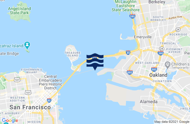 Mapa de mareas Oakland Outer Harbor Entrance LB 3, United States