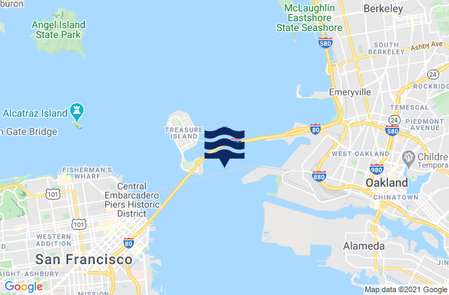 Mapa de mareas Oakland Yerba Buena Island, United States