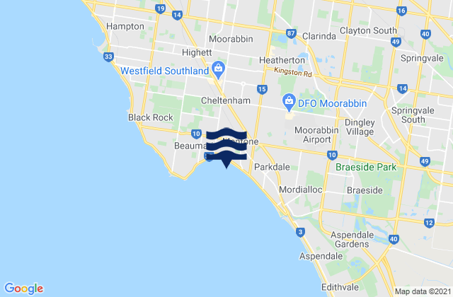 Mapa de mareas Oakleigh South, Australia