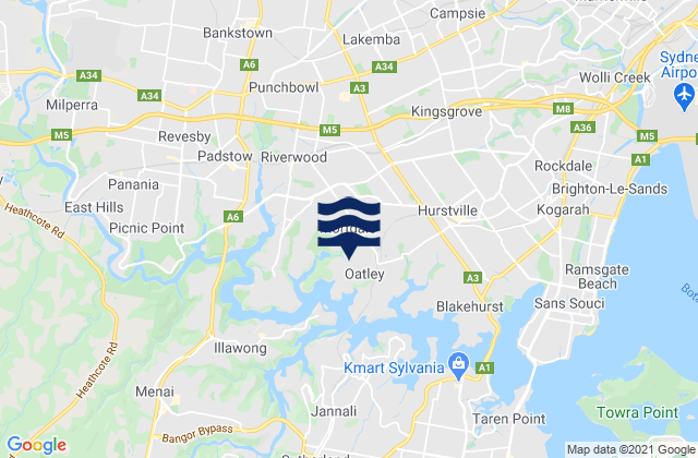 Mapa de mareas Oatley, Australia