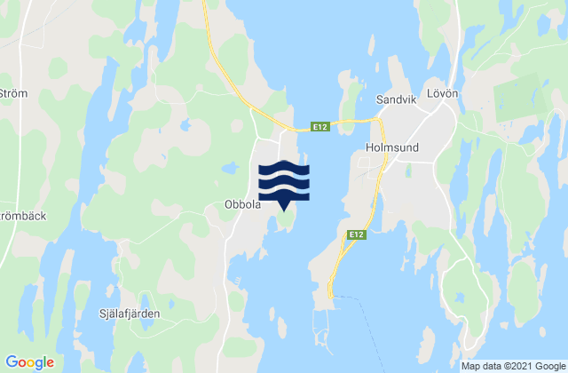 Mapa de mareas Obbola, Sweden
