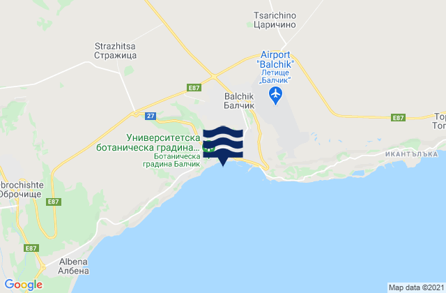 Mapa de mareas Obshtina Balchik, Bulgaria