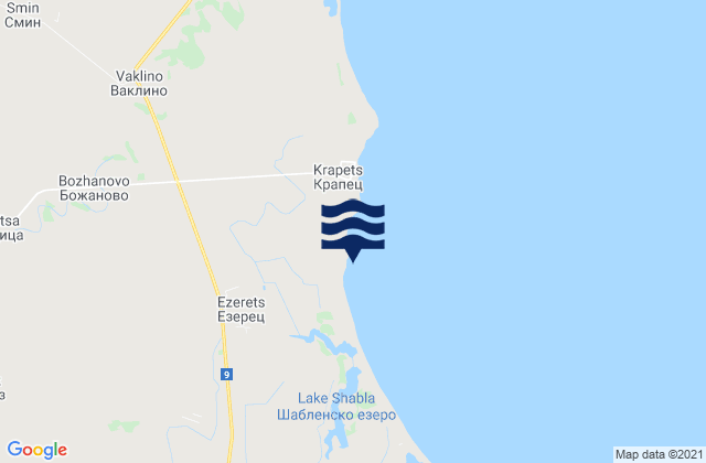 Mapa de mareas Obshtina Shabla, Bulgaria
