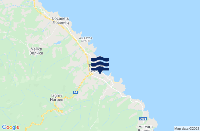 Mapa de mareas Obshtina Tsarevo, Bulgaria