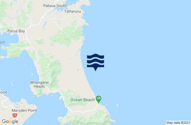 Mapa de mareas Ocean Beach, New Zealand