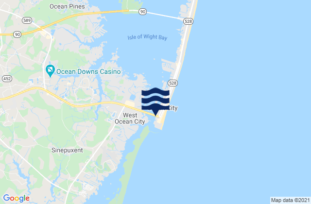 Mapa de mareas Ocean City (Isle of Wight Bay), United States