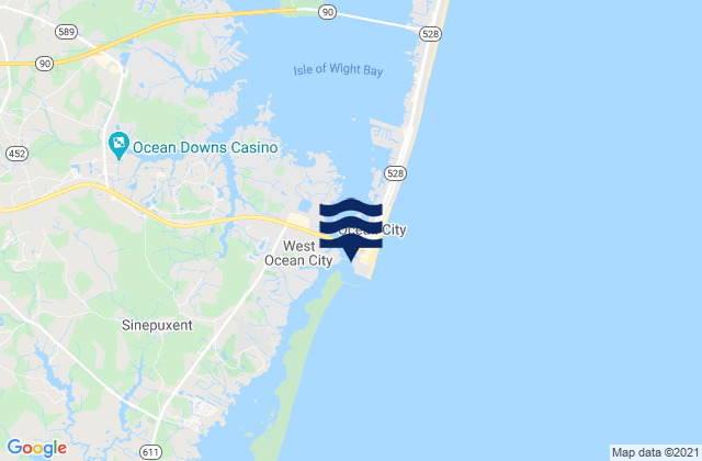 Mapa de mareas Ocean City Inlet, United States