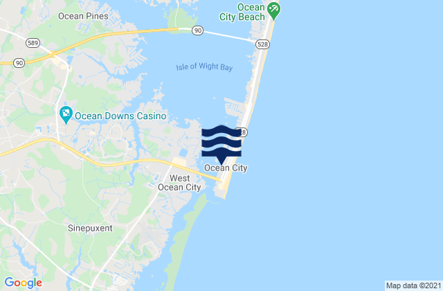 Mapa de mareas Ocean City, United States