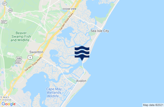 Mapa de mareas Ocean Drive Bridge, United States