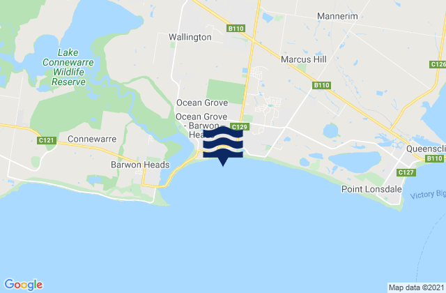Mapa de mareas Ocean Grove, Australia