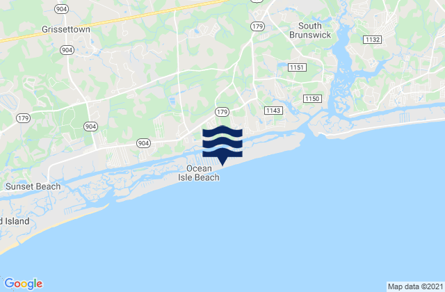 Mapa de mareas Ocean Isle Beach, United States