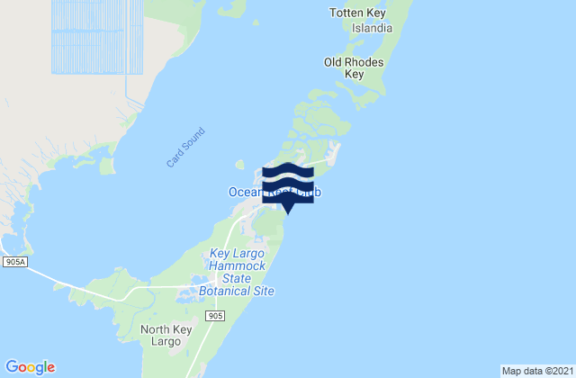 Mapa de mareas Ocean Reef Harbor (Key Largo), United States