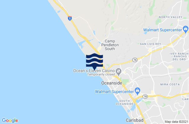 Mapa de mareas Oceanside Harbor, United States