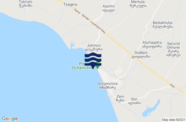 Mapa de mareas Ochamchira District, Georgia