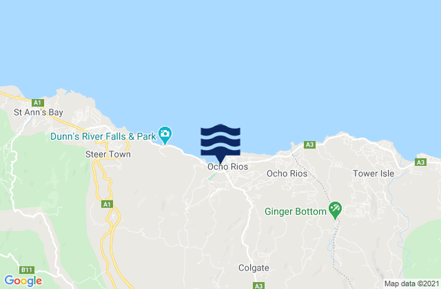 Mapa de mareas Ocho Rios, Jamaica