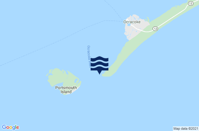 Mapa de mareas Ocracoke Inlet, United States