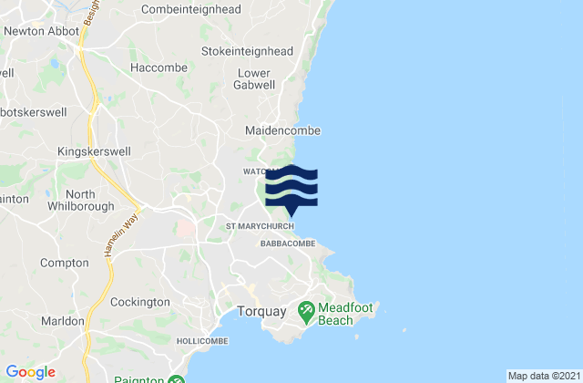 Mapa de mareas Oddicombe Beach, United Kingdom