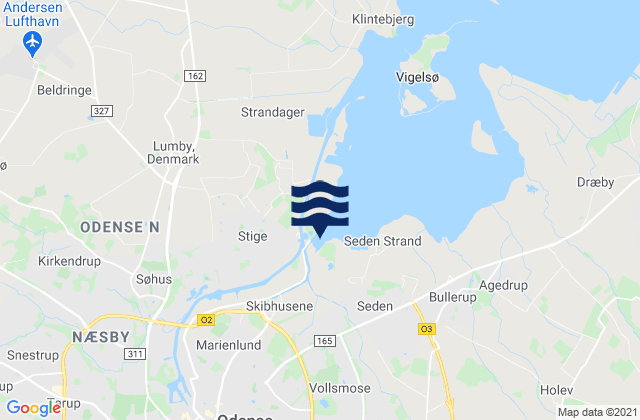 Mapa de mareas Odense Kommune, Denmark