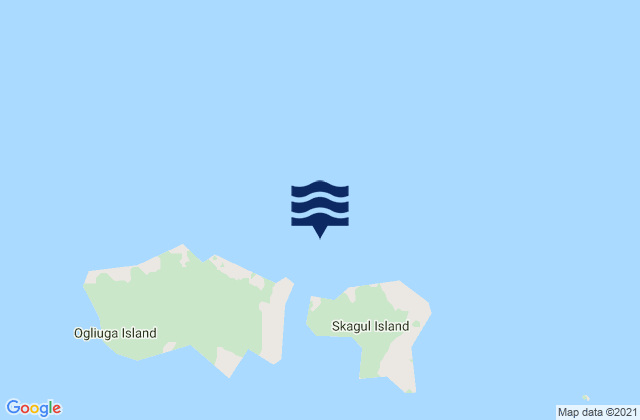 Mapa de mareas Ogliuga Island pass East of Delarof Is, United States