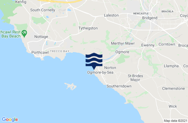 Mapa de mareas Ogmore-by-Sea Beach, United Kingdom