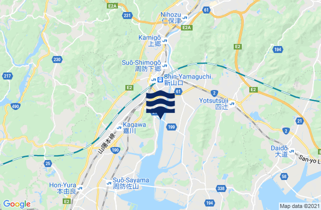 Mapa de mareas Ogōri-shimogō, Japan