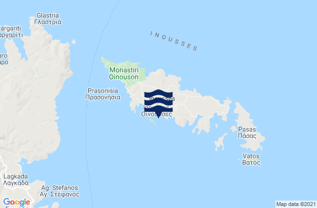 Mapa de mareas Oinoússes, Greece