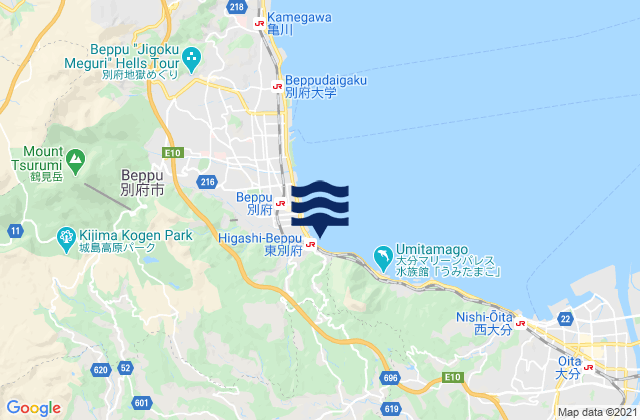 Mapa de mareas Oita Prefecture, Japan