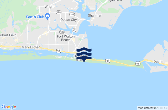 Mapa de mareas Okaloosa Pier, United States