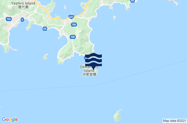 Mapa de mareas Okikamuro Shima, Japan