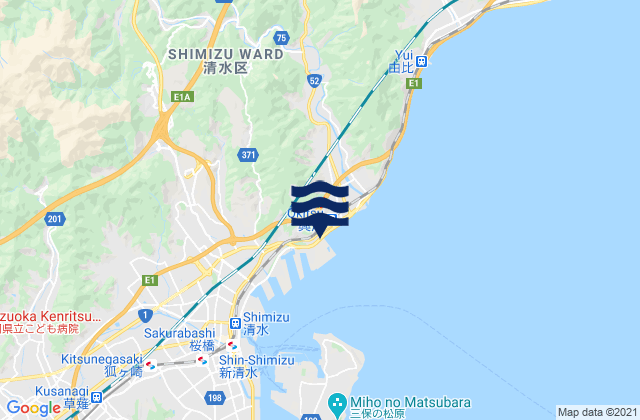 Mapa de mareas Okitu, Japan