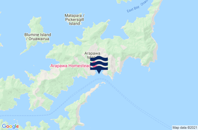 Mapa de mareas Okukari Bay, New Zealand