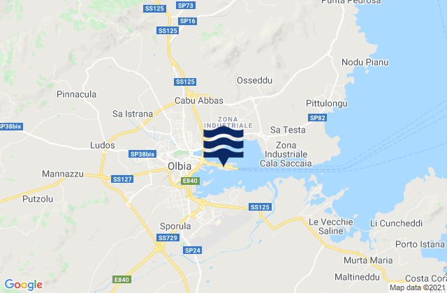 Mapa de mareas Olbia Port, Italy