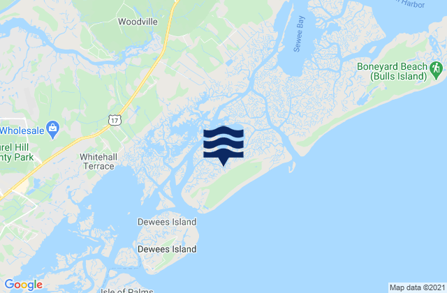 Mapa de mareas Old Capers Landing (Capers Island), United States
