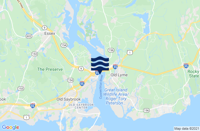 Mapa de mareas Old Lyme, United States