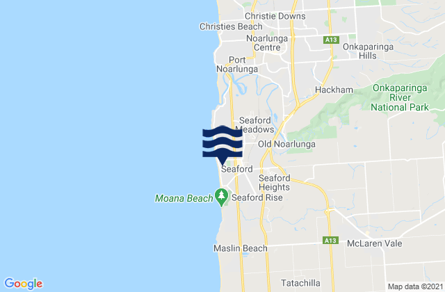 Mapa de mareas Old Noarlunga, Australia