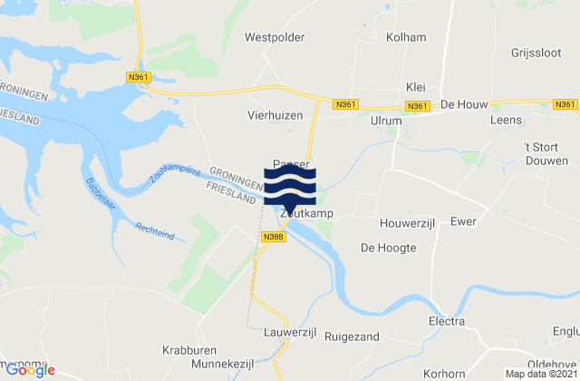 Mapa de mareas Oldehove, Netherlands