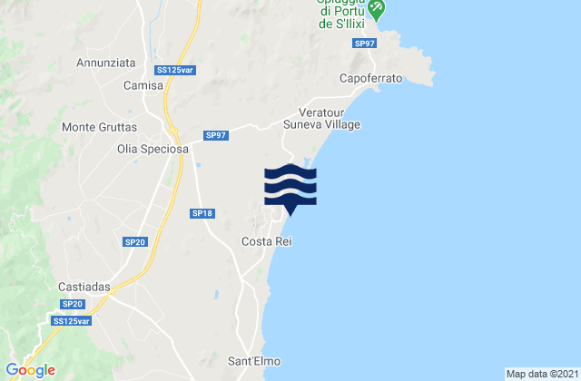 Mapa de mareas Olia Speciosa, Italy